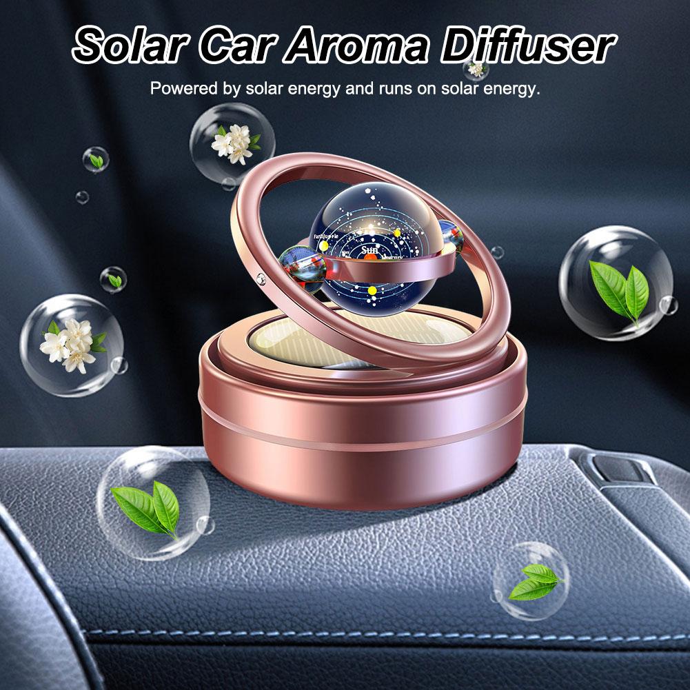 Ar saules enerģiju darbināms auto gaisa atsvaidzinātājs, rotējošs auto aromterapijas difuzors ēterisko eļļu difuzors automašīnu dekorēšanai