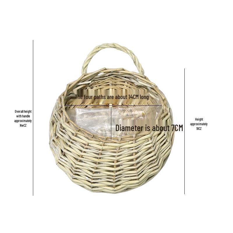 Handmade Willow Woven Wall Hanging Flower Basket Pot