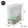Belca Made In Japan Rice Washable Measuring Rice Capacity Width X Depth X Height Rice Comes with Roller Bin, Pot, 10kg, 18.9 43.5 40cm, Clear,