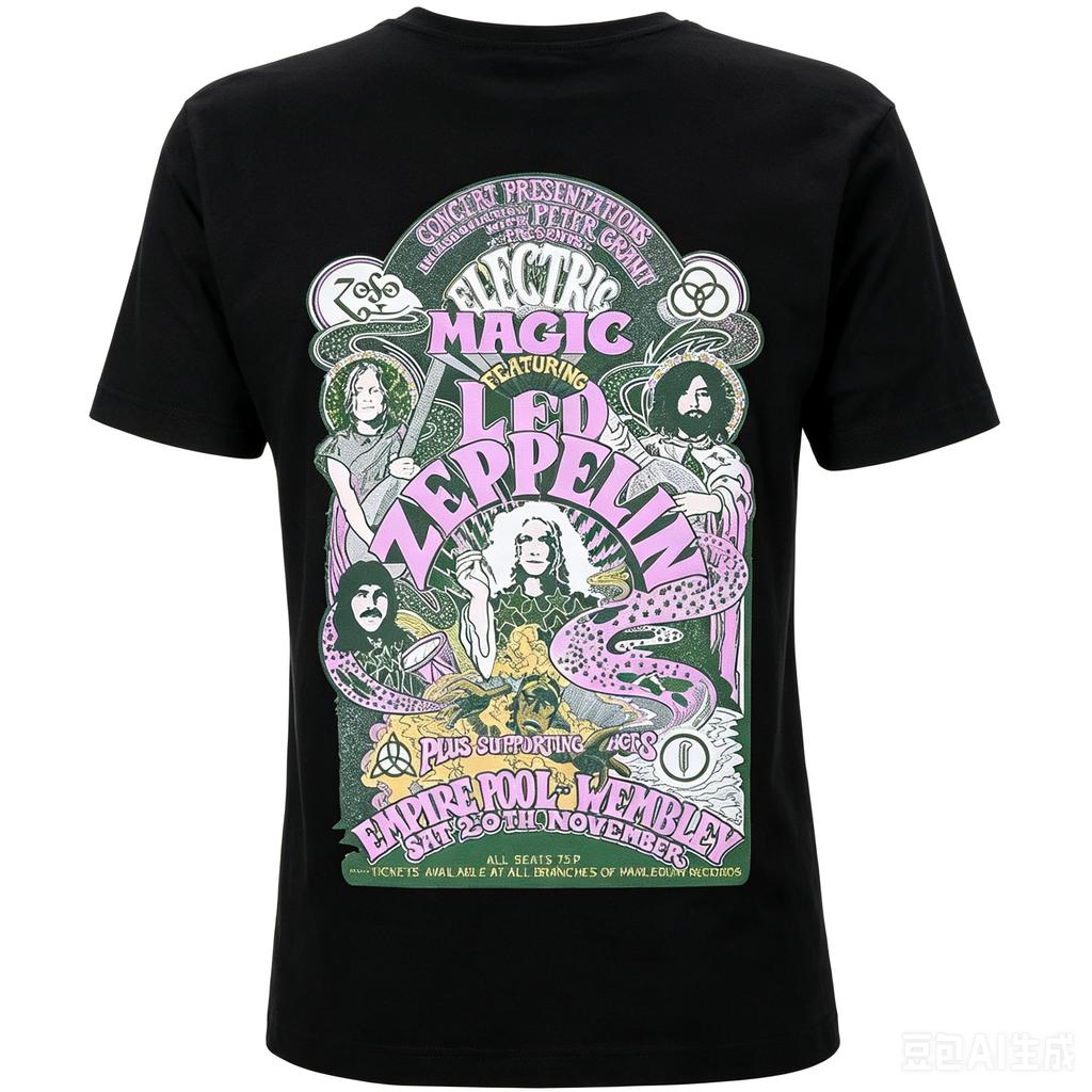 The Mother Ship Led Zeppelin Cotton Tshirt For Adult Summer Funny Tshirts Hippie Tee Shirt Oversized Cheap Clothing