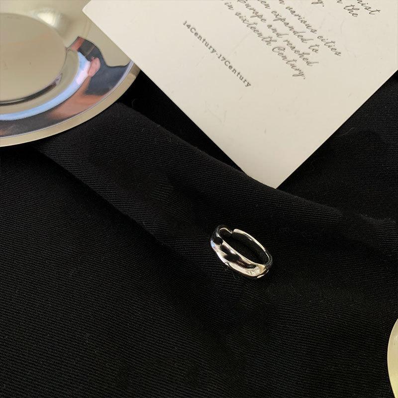 Irregular Concave Convex Design Adjustable Ring Female Ins Cold Wind Temperament Fashion Hundred and Match Index Adjustable Size Finger Ring