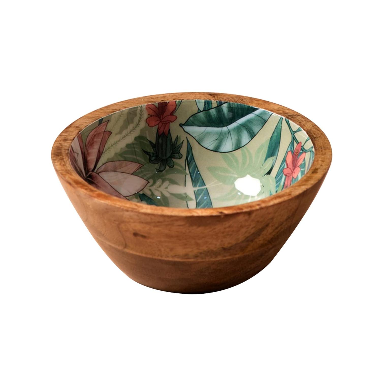 

Деревянная сервировочная миска, Wooden Serving Bowl (Green), Nestroots