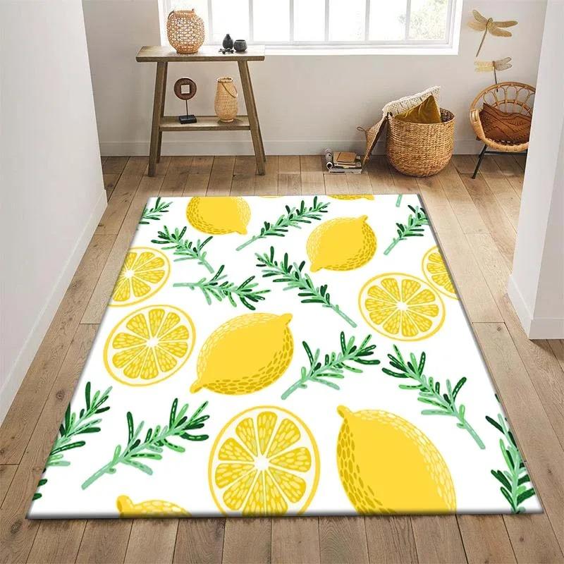Fruit Lemon Print Floor Mats Door Decoration Home Living Room Floor Mats
