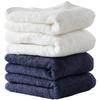 Set da 4 Asciugamani Viso Imabari Cotone 100% Certificato Made in Japan Sottili Asciugatura Rapida Asciugatura Indoor OK Morbidi Assorbenti Confezionamento Sottovuoto (Blu navy 4
