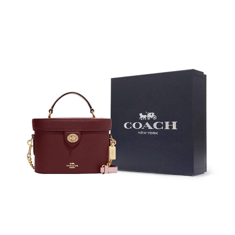 Coach Kay 20 Shimmer Turnlock Crossbody Bag Women handbags Cherry-Red CE629-IMOCQ