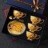 European Style Bone China Coffee & Tea Cup Set with Saucer - Retro English Afternoon Tea Gift Box