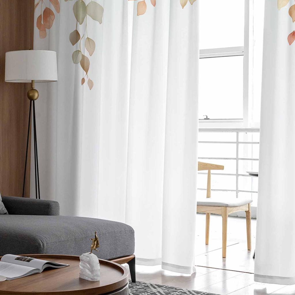 Herbst Aquarell Blätter Retro Transparente Vorhänge für Kinderzimmer Wohnzimmer Voile Fenster Vorhänge Tüll Vorhänge