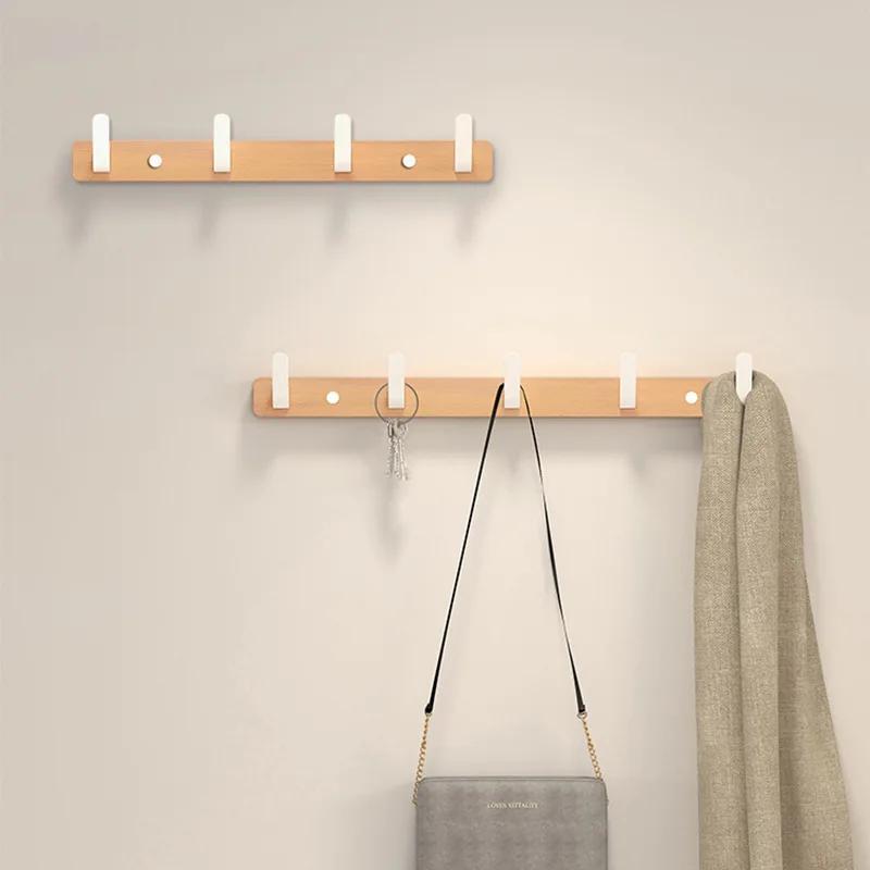 Walnut wood clothes hanging hook without punching wall hanging cap holder door hanging hook key hook key holder wall
