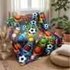 Sports Ball Festival Theme Blanket Lightweight Warm Flannel Blanket Decorative Throw Blanket for Home Decoration