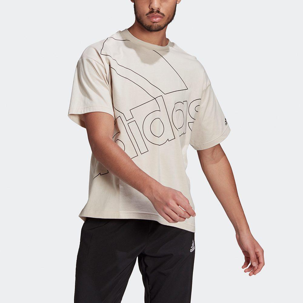 Adidas T Shirts Unisex Ecru Crew Neck Moderate GK9423
