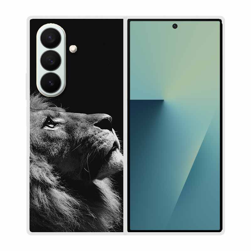 Etui Na Samsung Galaxy Fold 7 Etui Fajne Kosmiczne Zwierzęta Przezroczyste Twarde Etui Na Telefon Na Galaxy Z Fold7 5G 2025 Tylna Pokrywa Z fold7 Capa