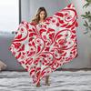 Red Floral Pattern Blanket Decorative Bedspread Luxury Soft Fleece Throw Blanket Sofa Cover Christmas Gift Home Decor