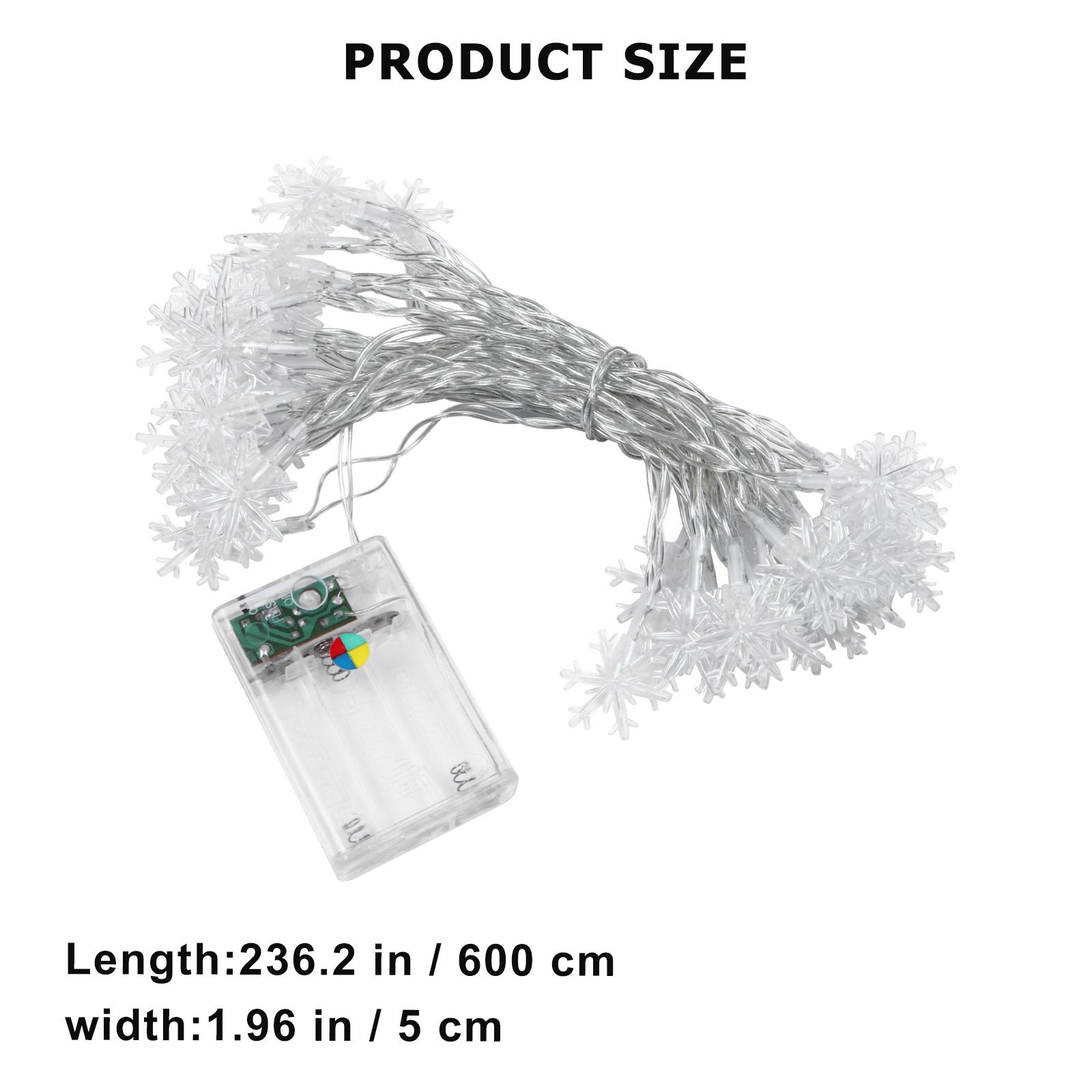 

Snowflakes Lamp String Christmas Led Lights Decorative For Xmas Festival Atmosphere Window Door Tree Party Decor білий