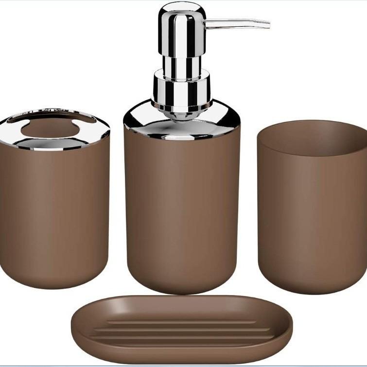 

Набор для мытья посуды, аксессуары для украшения ванной комнаты, флакон для лосьона, мыльница, стаканчик для ополаскивателя для полости рта, черный поднос, бытовые принадлежности для ванной комнаты коричневый