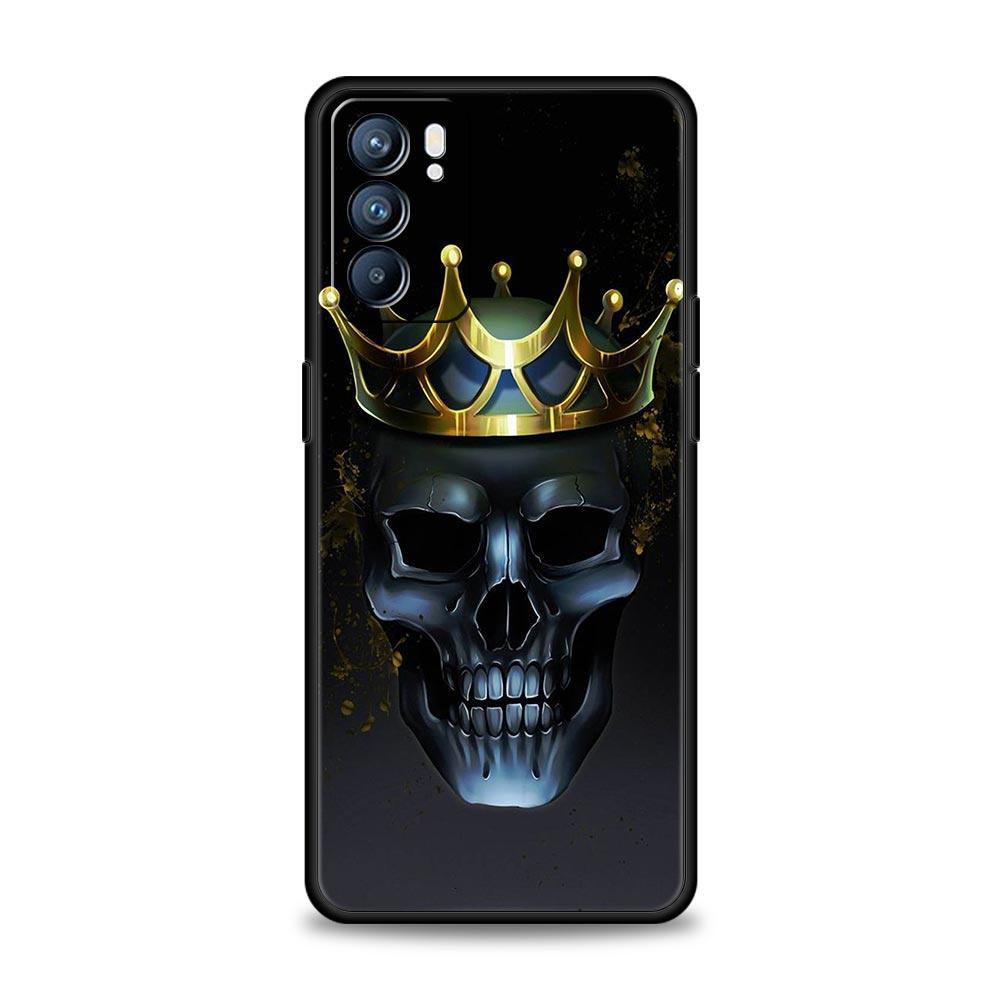 Grim Reaper Skull Skeleton Phone Case For Oppo Find X5 A54 A53 A52 A9 2020 A15 A95 A76 A74 A12 Reno7 SE Reno6 Pro Plus 5G Cover