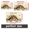 Adorable kitten under blanket welcome mat cozy animal design non slip door rug for living room entryway decor