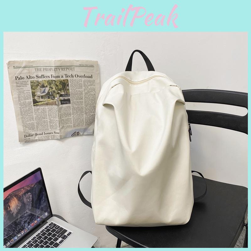 Simple Solid Color Large Capacity Student Leisure Backpack For Use Daily