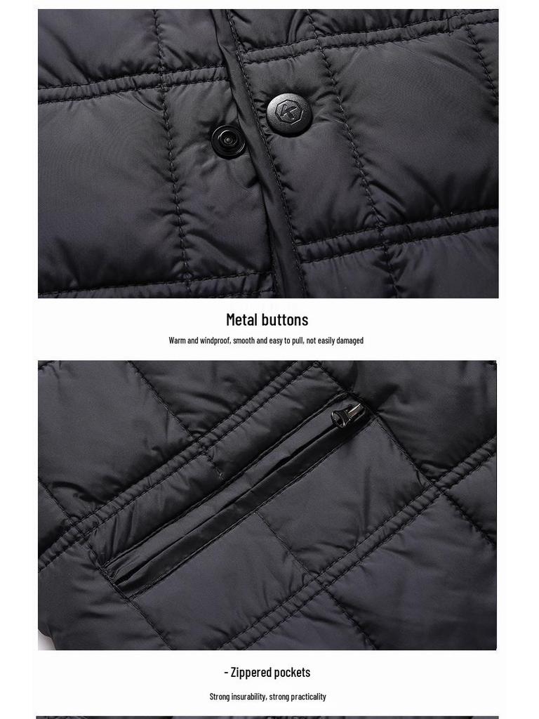 Leichte Stehkragen Daunenweste für Herren für Herbst/Winter – Ärmellose Jacke in Übergröße