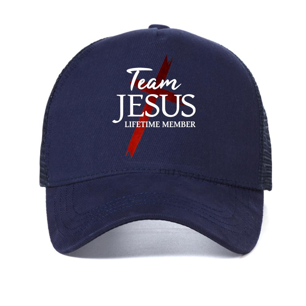

Faith cap Team Jesus Lifetime Member Christian baseball cap Fashion Unisex Summer sun snapback hats mesh breathable Trucker hat Adjustable