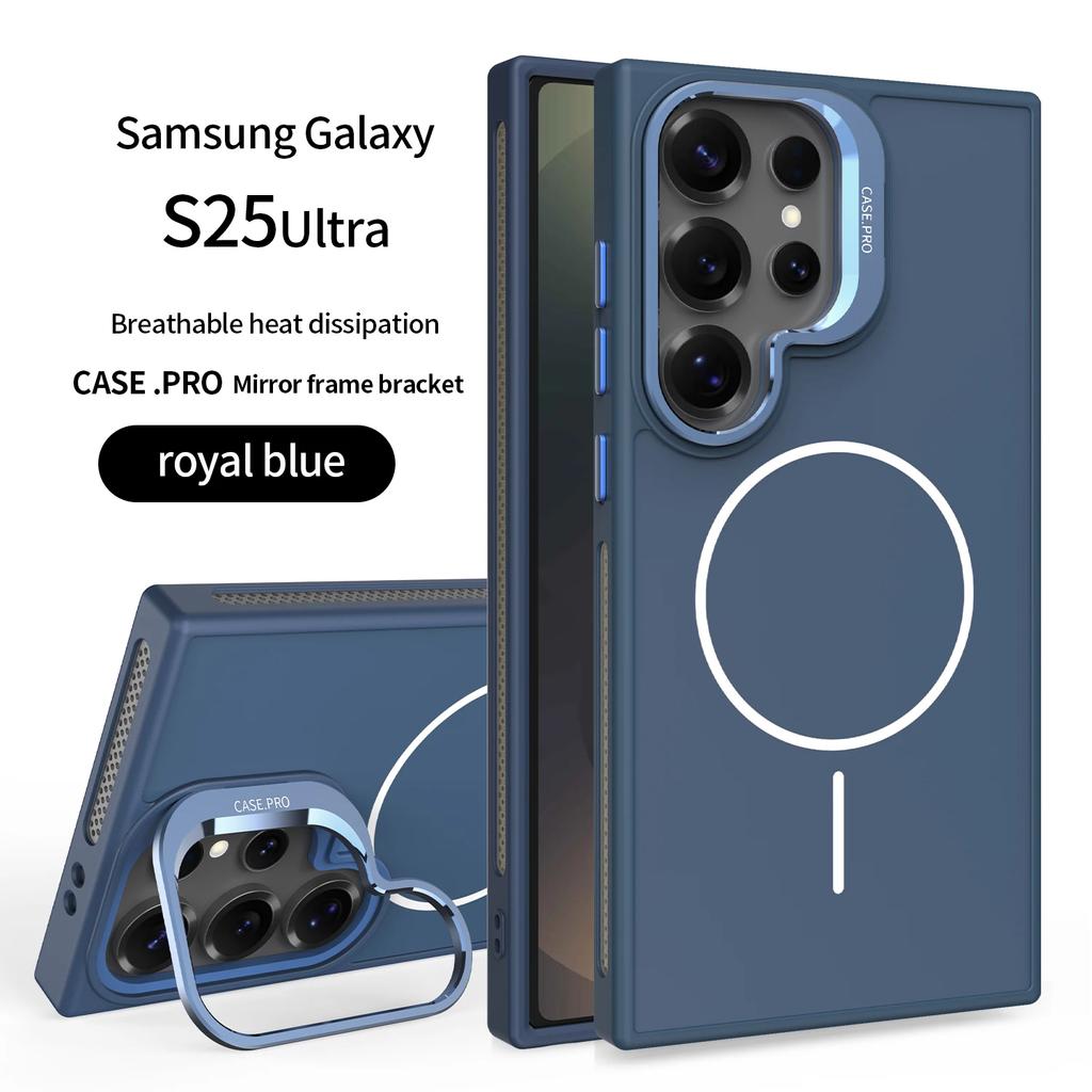 Invisible Bracket Cooling Function Case for Samsung Galaxy S25 S24 Ultra with MagSafe Wireless Charging Drop Protection Cover