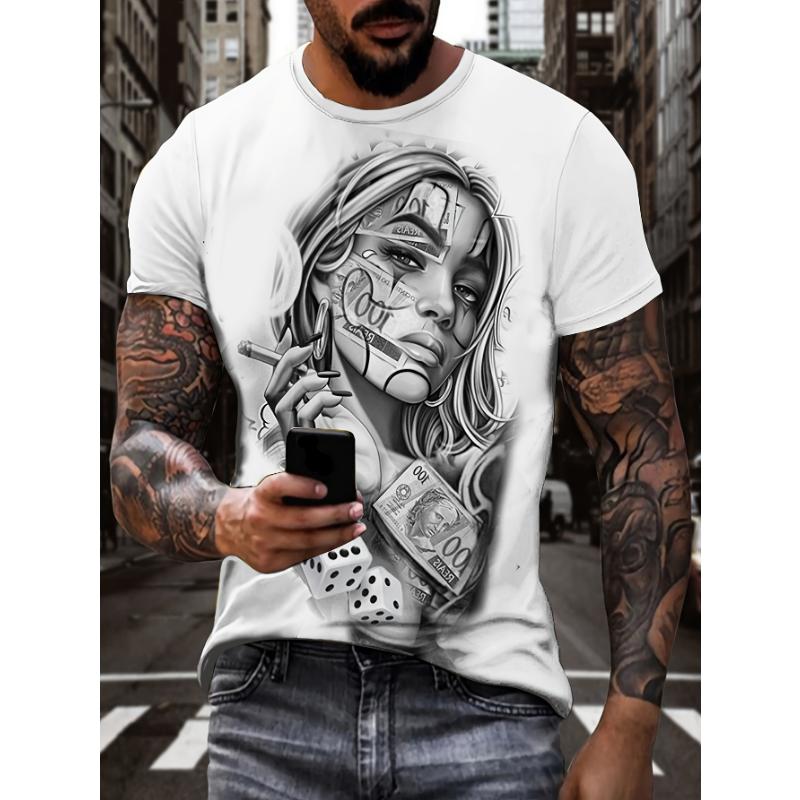 Fashion 3D Print Men Short Sleeve Round Neck T-Shirt Plus Size Tee Summer Casual Tshirts