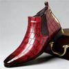 Winter Designer New Pointed Crocodile Pattern Chelsea Ankle Boots High Tops For Men Brand Trend Motorcycle Shoes Zapatos Hombre