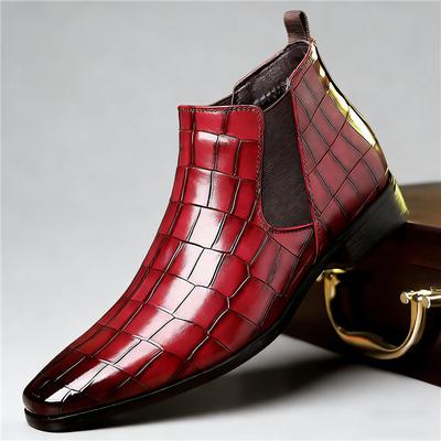 Winter Designer New Pointed Crocodile Pattern Chelsea Ankle Boots High Tops For Men Brand Trend Motorcycle Shoes Zapatos Hombre