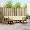 Outdoor Sofa Set with Cushions 6 pcs Natural and Cream