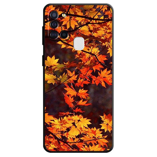 Fall für Samsung Galaxy M30s M22 M32 5g M31 M13 M51 M33 M23 M52 M12 Herbst Blätter Herbst fuchs Kürbis Halloween Herrliche Abdeckung