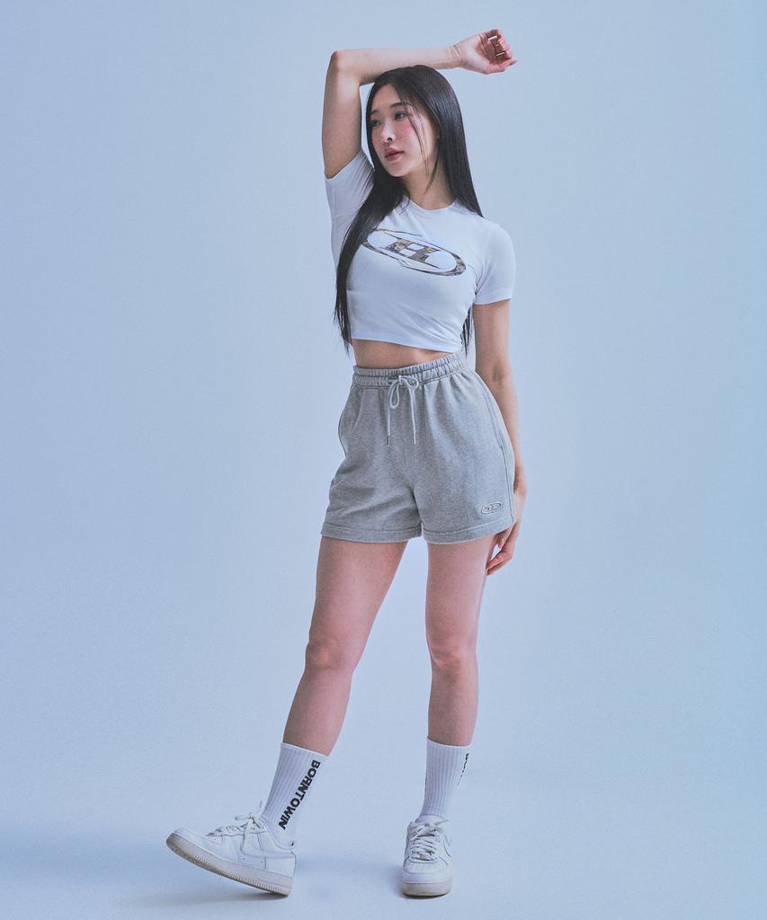 BORN TO WIN W Chrome B Shorts [Melange Grey]