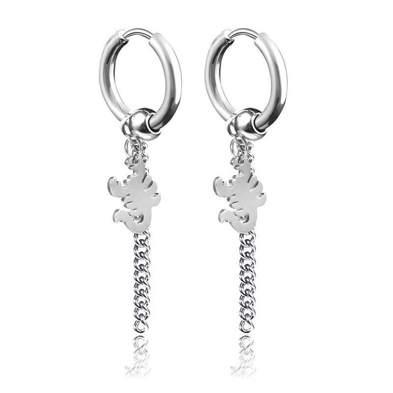 New Arrival Stainless Steel Stud Earrings Cross Star Scorpion Tassel For Women Men Fashion Hip Hop Ear Jewelry Gifts