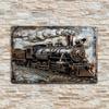 2D platt träskylt 30*20cm Vintage ånglok träskylt väggplatta, Retro lokomotiv trädekorativ skylt, Trädgård, hemmabar, café