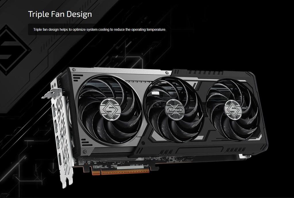 ASRock AMD Radeon RX 9070 XT Steel Legend Dark 16GB GDDR6 2970MHz PCIe Triple Metal RGB DirectX 12 256-bit, Boost, 5.0, 3xDP2.1+HDMI2.1, Lüfter,