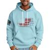 Felpa con cappuccio stampata con bandiera larga da uomo Felpa sportiva casual da uomo