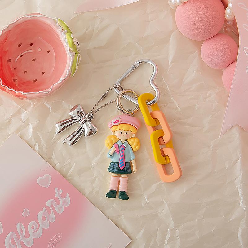 

1PC Cartoon Girl Design Gift Bag Pendants Resin Pendant Mobile Phone Pendants Keyrings Bag Charms Fashion Multicolor жёлтый/оранжевый
