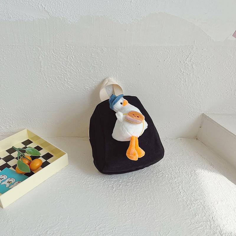 

Delightful Cartoon Animal Duck Backpack For Kids Spacious Oxford Material Ideal For Kindergarten чорний
