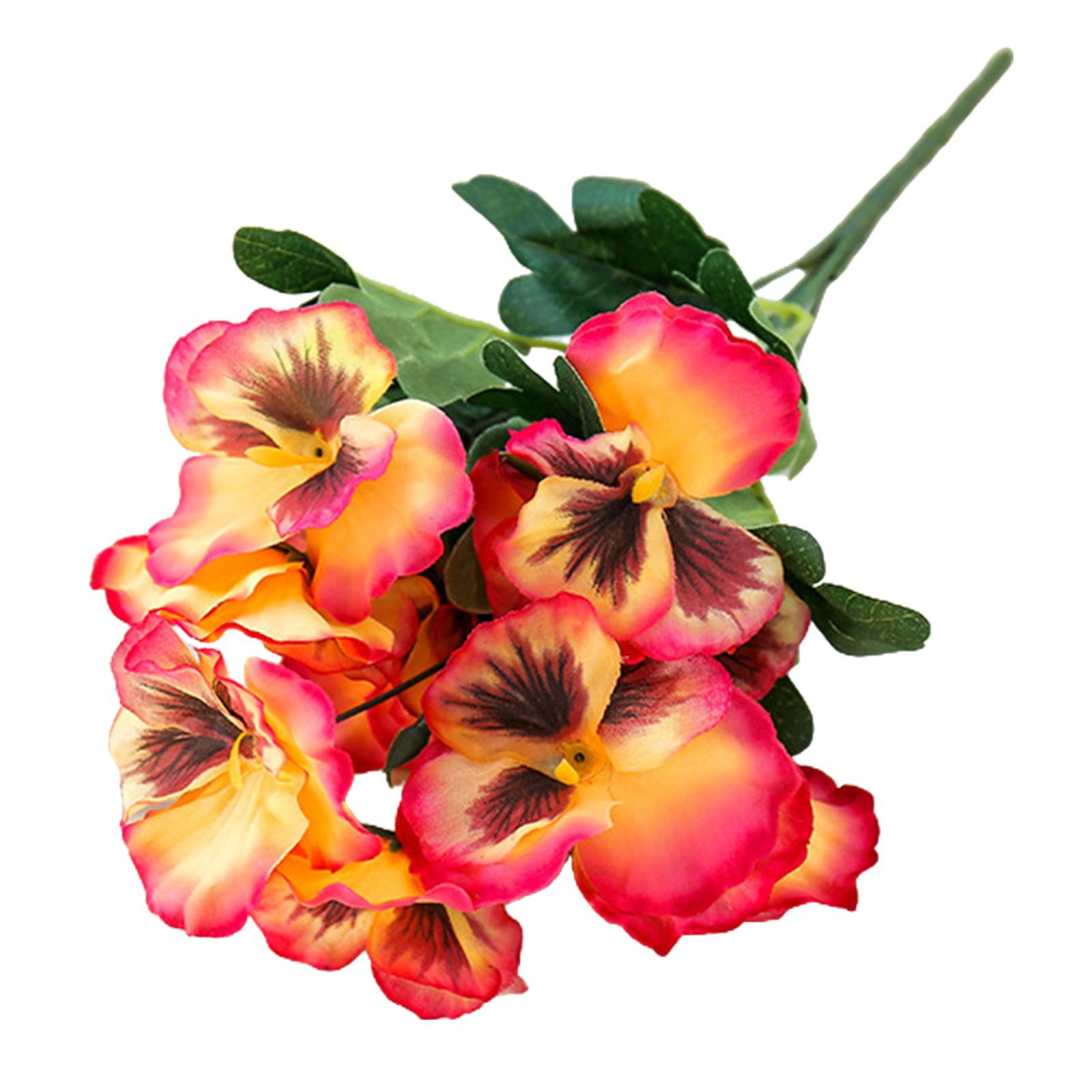 10 головок анютины глазки искусственный цветок DIY ремесло красный/оранжевый/фиолетовый