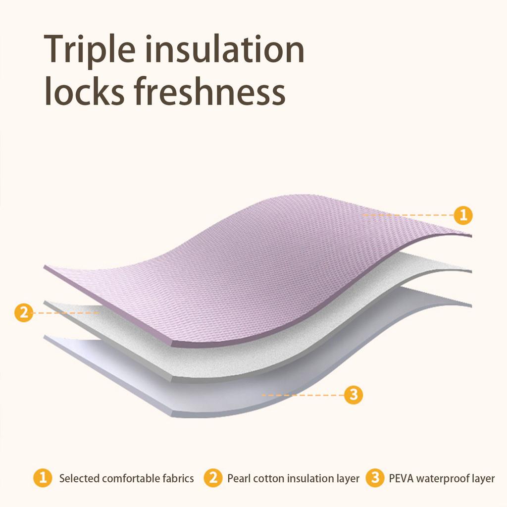 Portable Insulated Lunch Bag for Travel Spacious Food and Beverages Storage Container Bentos Pouch with Shoulder Strap