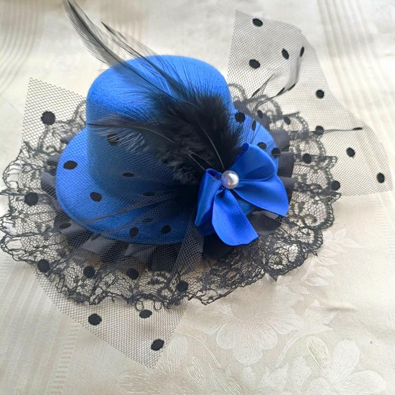 1 шт. Квітковий пір'євий головний убір Аксесуари для волосся Перлинний бісерний декор Дівочий дитячий капелюшок-федора Шпильки для волосся