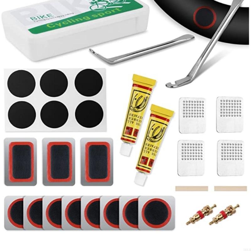 Portable Bike Tire Repair Kits with Bike Tire Levers, Rubber Patches Bicycles Inner Tube Puncture Patches Repair Tool