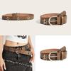 Punk Rock Studded Leopard Print Belt With Alloy Buckle For Street Fashion Enthusiasts