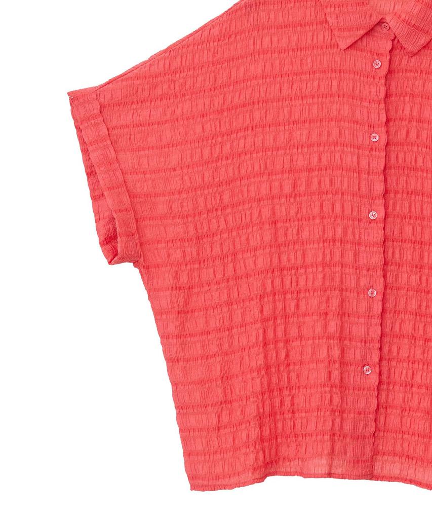 Green Parks Casual Sheer Shirred French Sleeve Shirt Women's