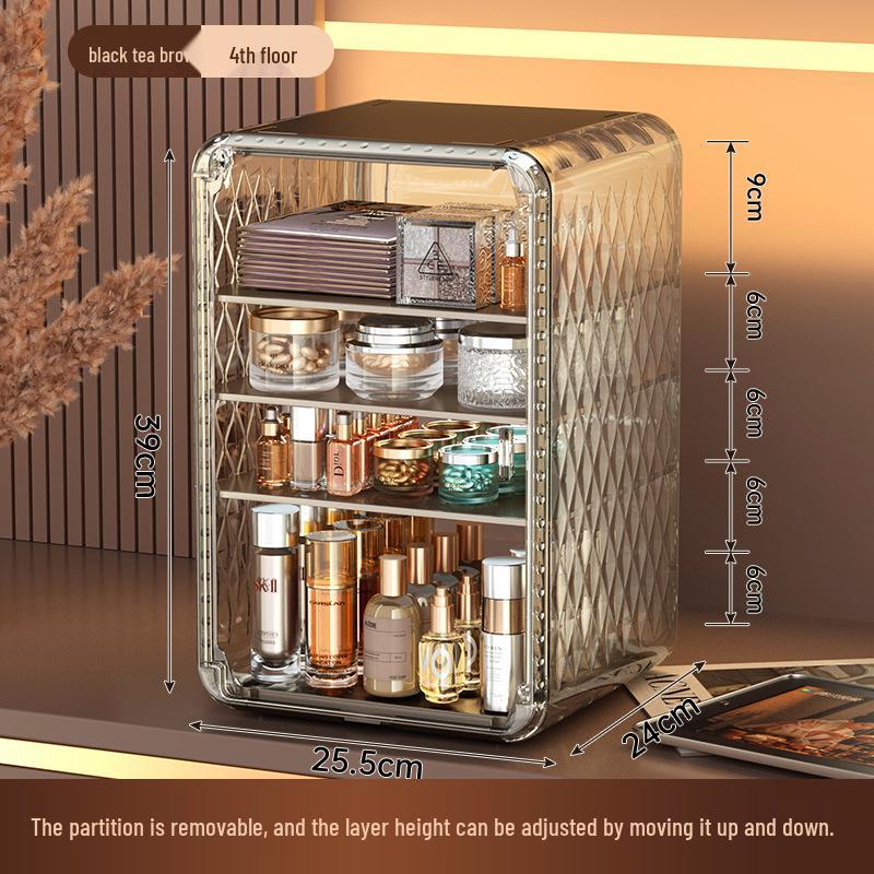 Transparent Dustproof Cosmetic Storage Box for Skincare and Makeup