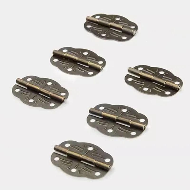 6pcs Mini Door Hinges Bronze Cabinet Drawer Hinges Decoration Jewellery Box Decorate Hinge For Furniture Hardware 30x22mm