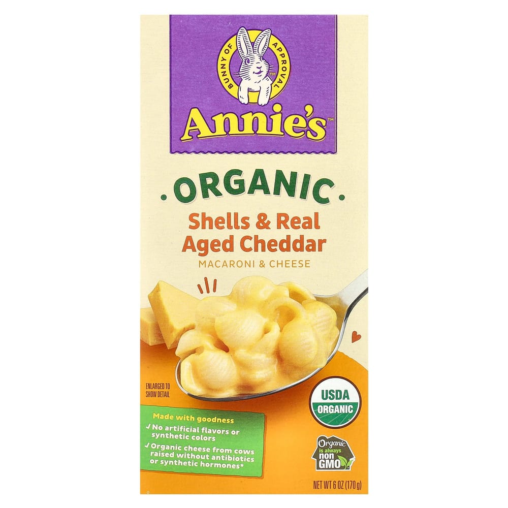 Annie s Homegrown Macaroni & Cheese Shells & Real Aged Cheddar 170g (6oz)