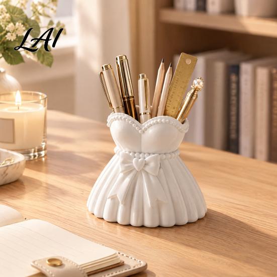 Desktop Stationery Holder Wedding Dress Vase 3D Printed PLA Makeup Brush Storage Dressing Table Accessory Box Decorative Cosmetic Container