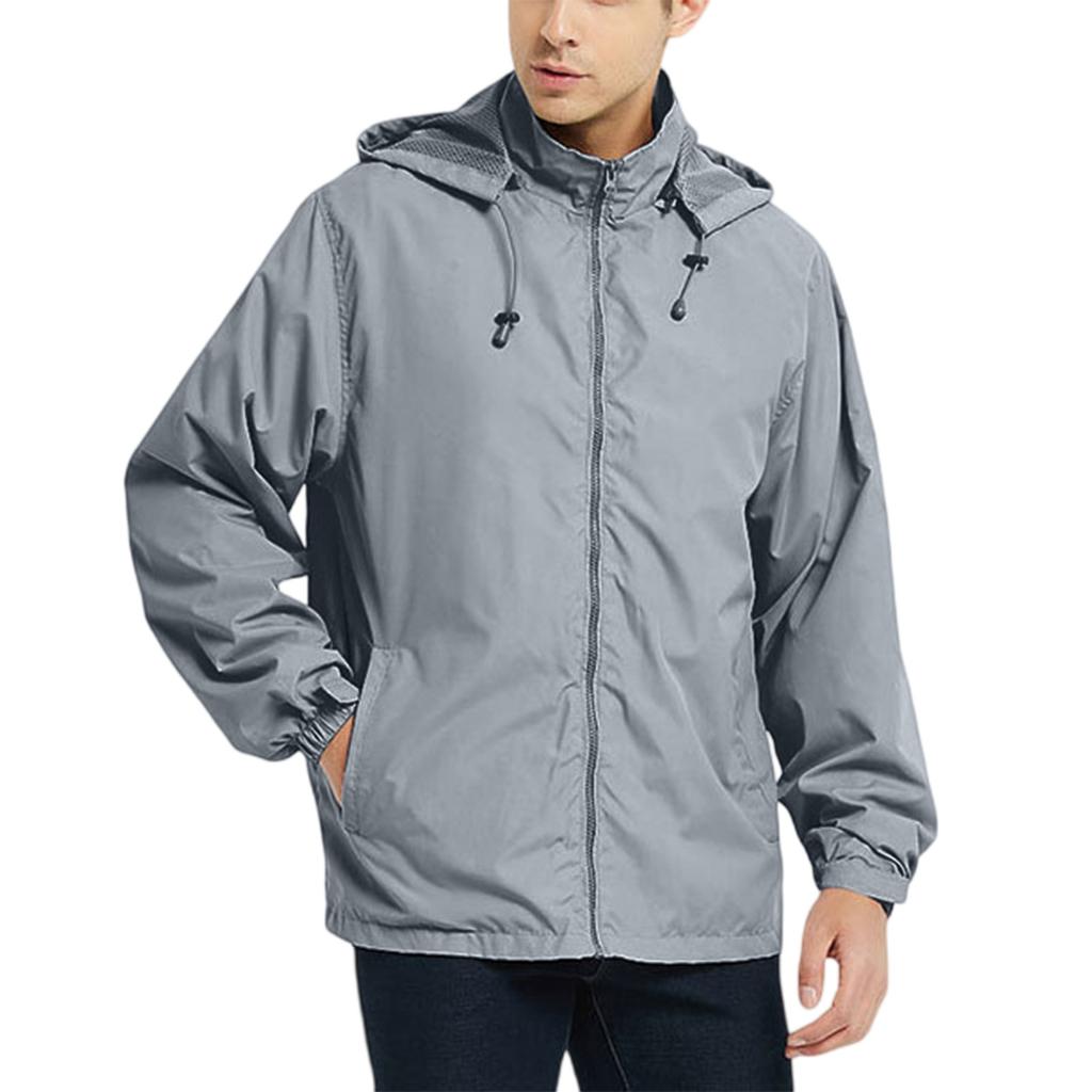 Men's Outdoor Windbreaker Jacket With Hood - Windproof And Waterproof Outerwear