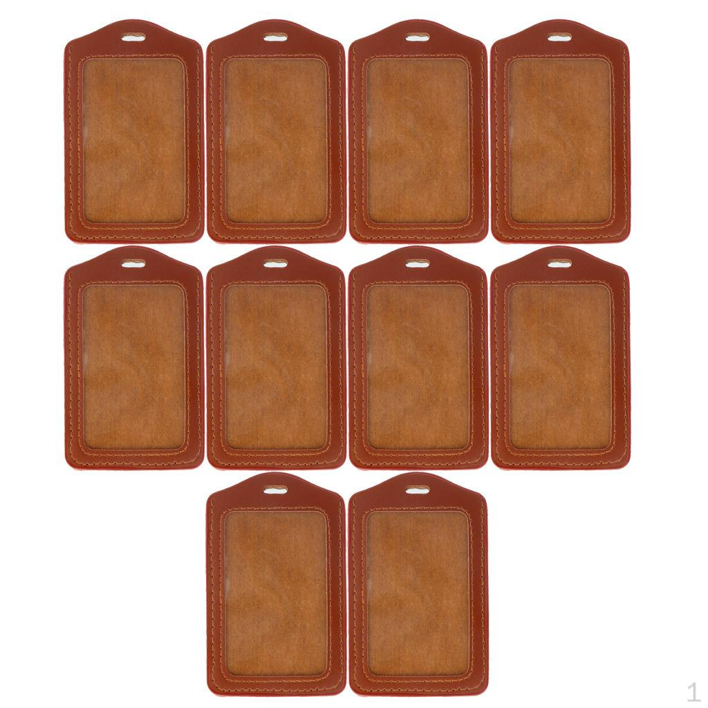 

10X держатель карты разрешения на работу для врача, 10 цветов, вертикальный идентификатор, канцелярские товары — коричневый, как описано