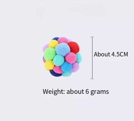 Rainbow Squeaky Plush Ball with Bell | Interactive Cat Toy for Self-Play, Fun Pet Accessory  for  Feline  Entertainment