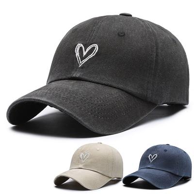 Vintage Washed Baseball Cap Men Women Love Embroidered Cap